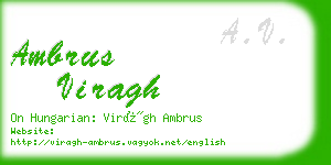 ambrus viragh business card